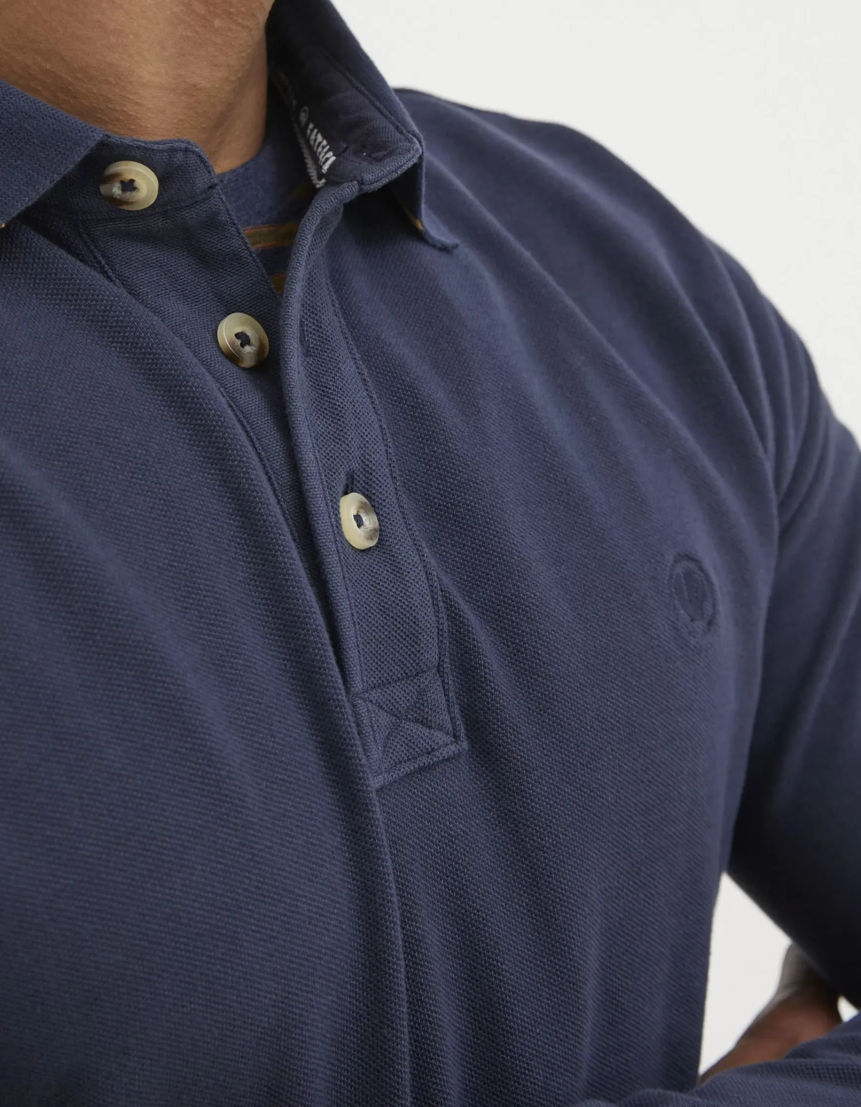 FatFace Long Sleeve Organic Cotton Pique Polo|Men Polo Shirts