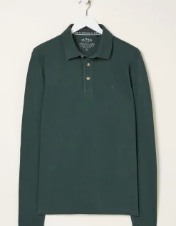 FatFace Long Sleeve Organic Pique Polo|Men Polo Shirts