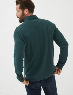 FatFace Long Sleeve Organic Pique Polo|Men Polo Shirts