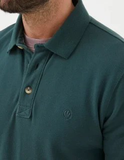 FatFace Long Sleeve Organic Pique Polo|Men Polo Shirts