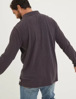 FatFace Long Sleeve Organic Pique Polo|Men Polo Shirts