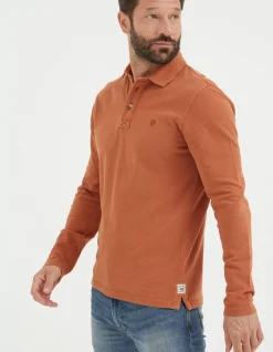 FatFace Long Sleeve Organic Pique Polo|Men View All