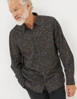 FatFace Long Sleeve Painted Floral Print Shirt|Men Shirts