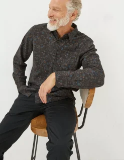FatFace Long Sleeve Painted Floral Print Shirt|Men Shirts