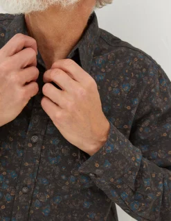 FatFace Long Sleeve Painted Floral Print Shirt|Men Shirts