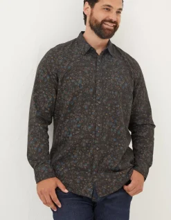 FatFace Long Sleeve Painted Floral Print Shirt|Men Shirts