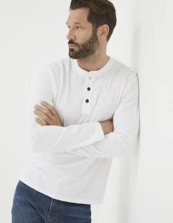 FatFace Long Sleeve Slub Henley T Shirt|Men View All