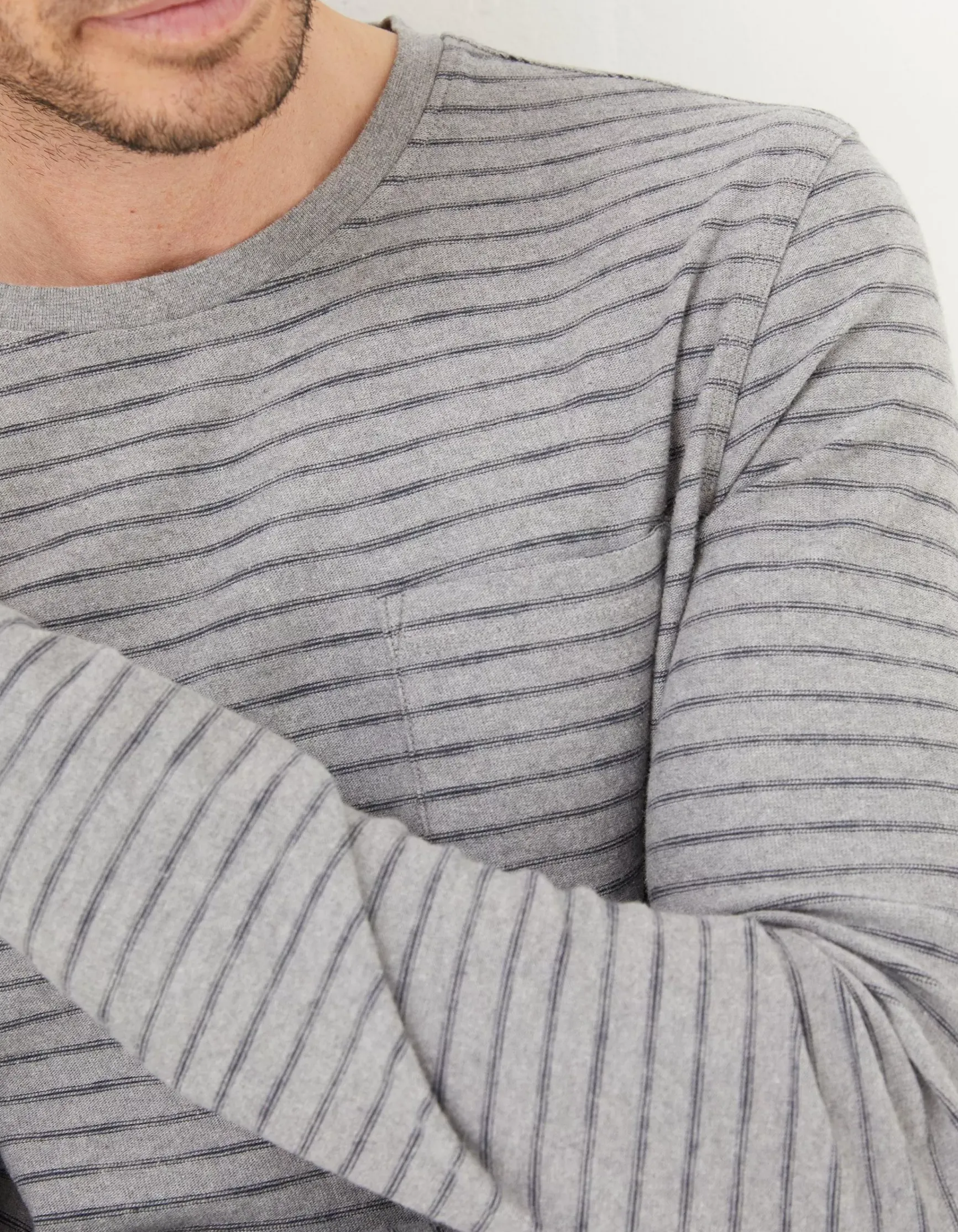 FatFace Long Sleeve Stripe Pocket T-Shirt|Men View All