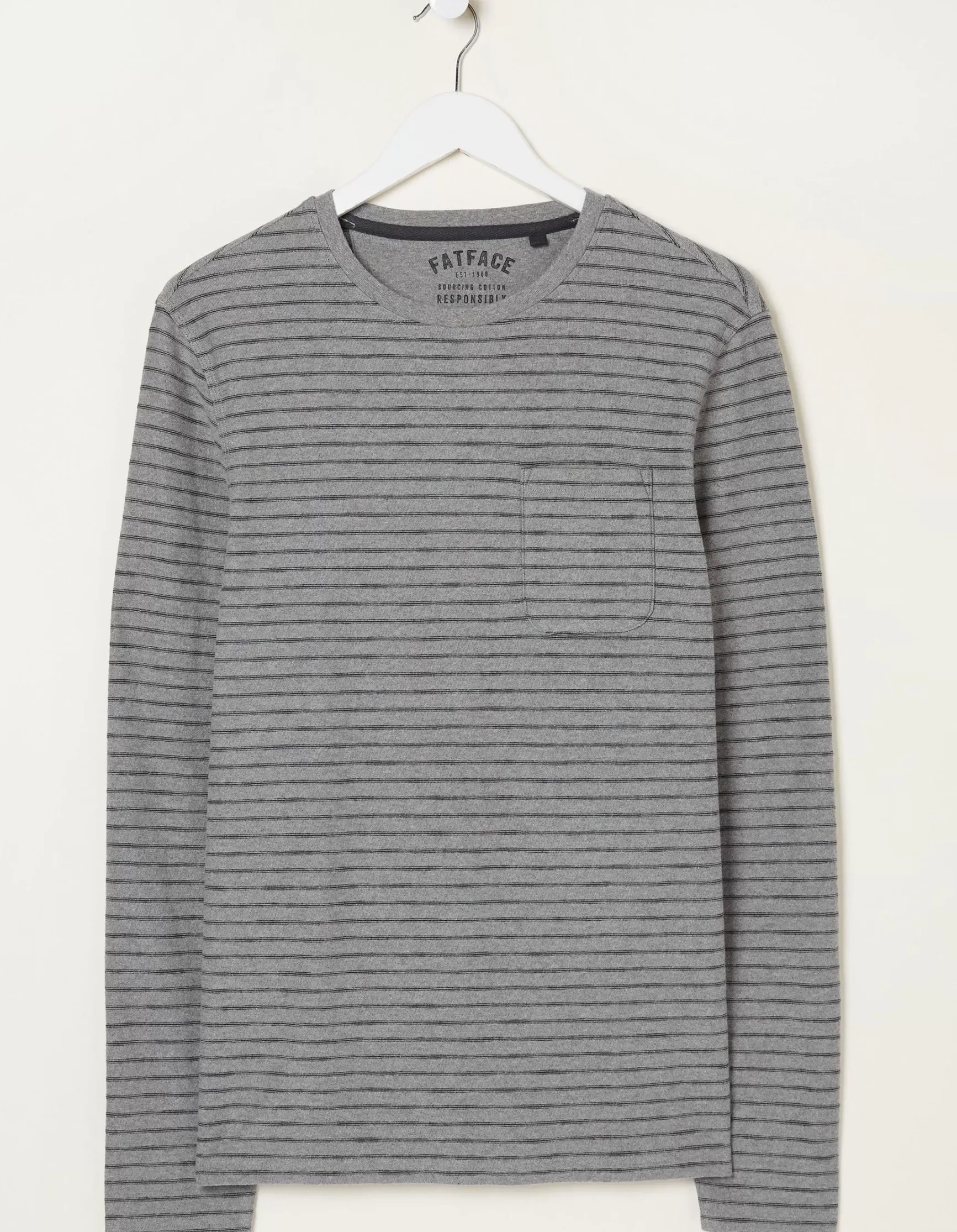 FatFace Long Sleeve Stripe Pocket T-Shirt|Men View All