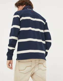 FatFace Long Sleeve Stripe Rugby Shirt|Men T-Shirts