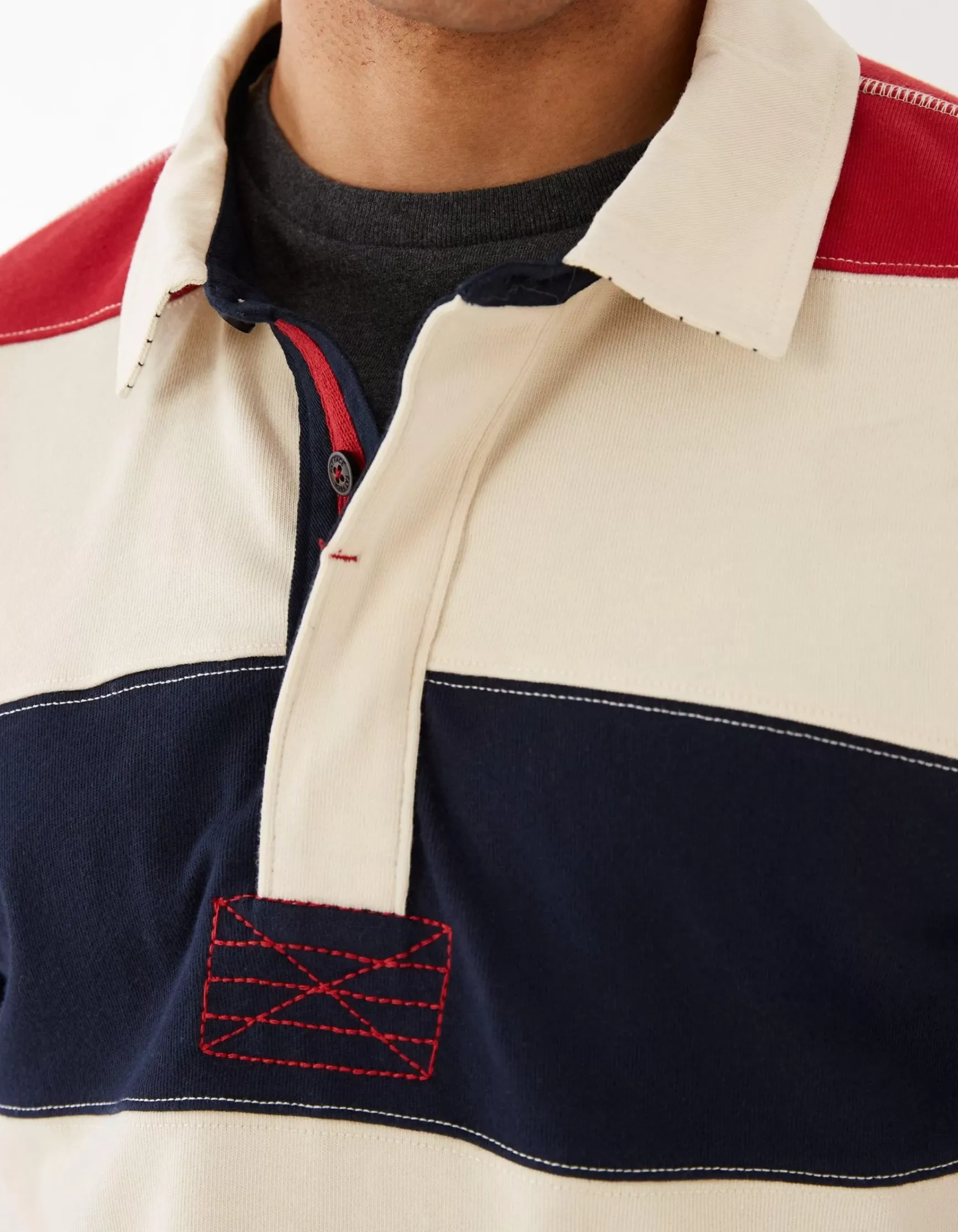 FatFace Long Sleeve Stripe Rugby Sweat|Men Rugby Shirts