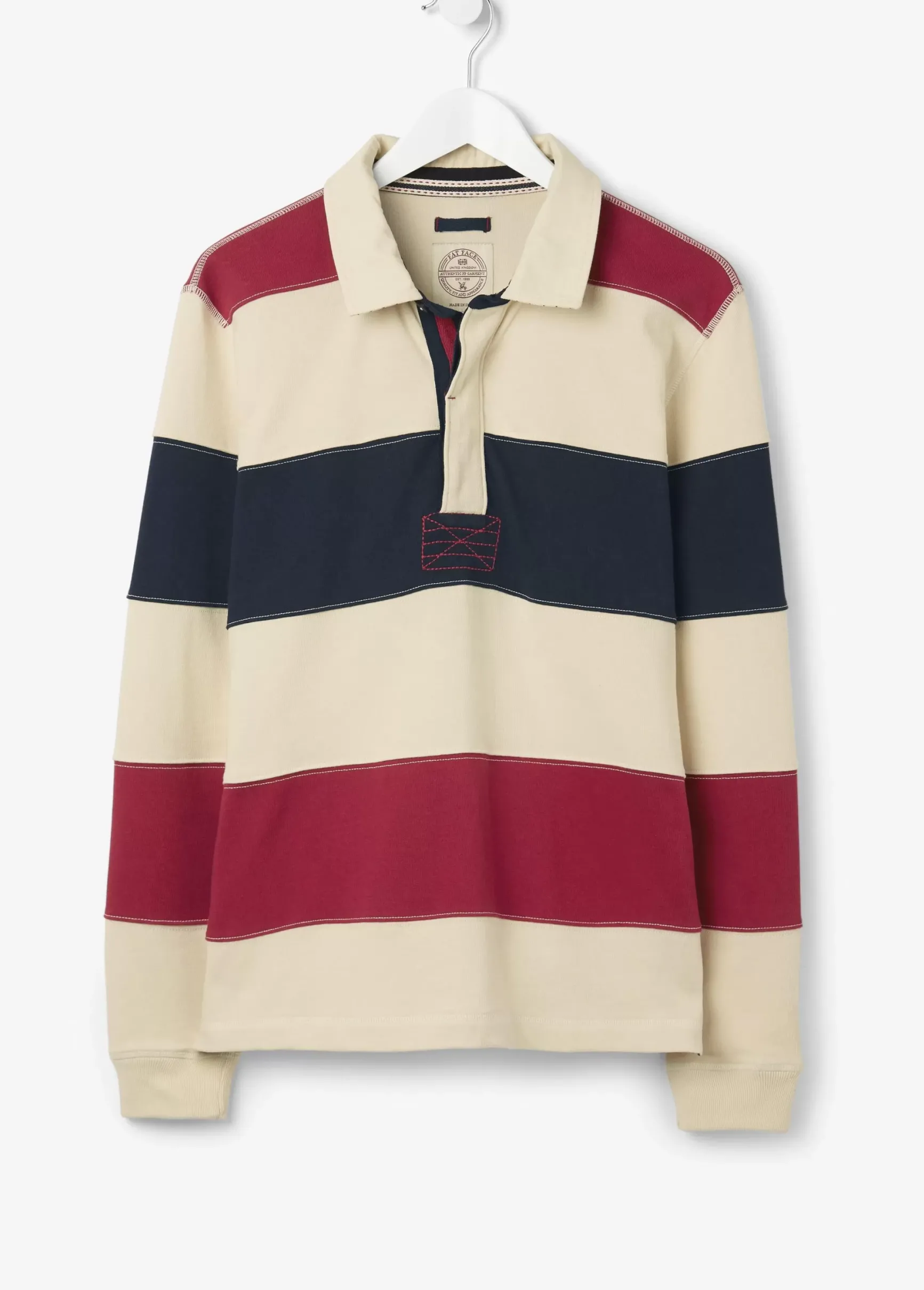 FatFace Long Sleeve Stripe Rugby Sweat|Men Rugby Shirts