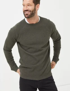FatFace Long Sleeve Waffle Crew|Men T-Shirts