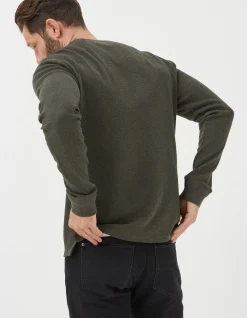 FatFace Long Sleeve Waffle Crew|Men T-Shirts