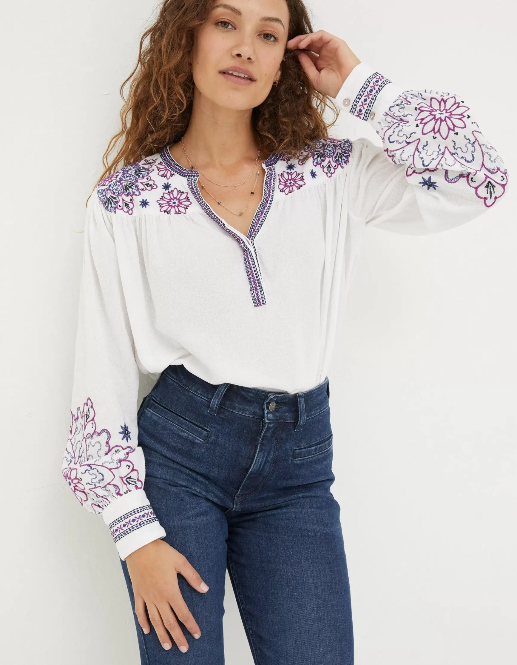 FatFace Lou Embroidered Blouse|Women Shirts & Blouses