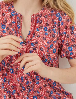 FatFace Lou Woodblock Meadow Tunic Top|Women Tops & T-Shirts