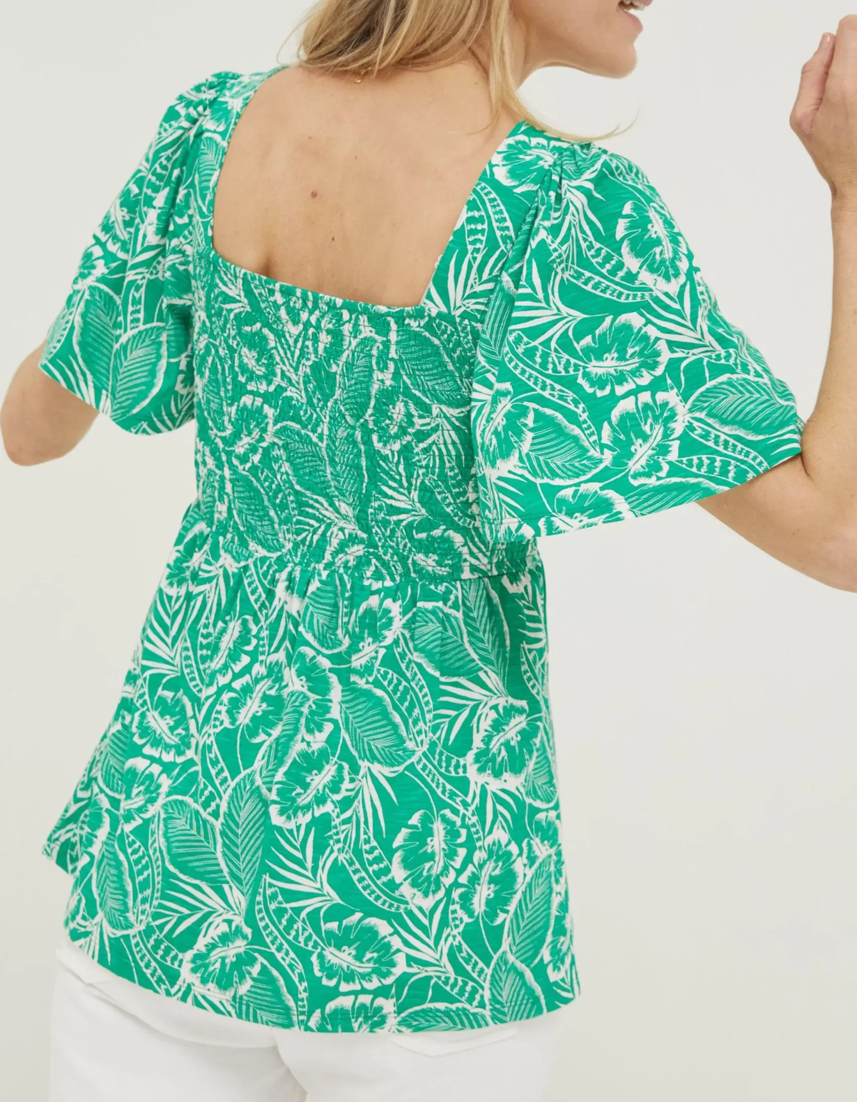 FatFace Lucia Tropical Leaf Top|Women Tops & T-Shirts