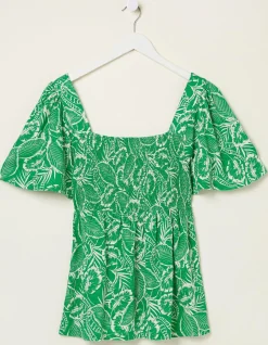 FatFace Lucia Tropical Leaf Top|Women Tops & T-Shirts