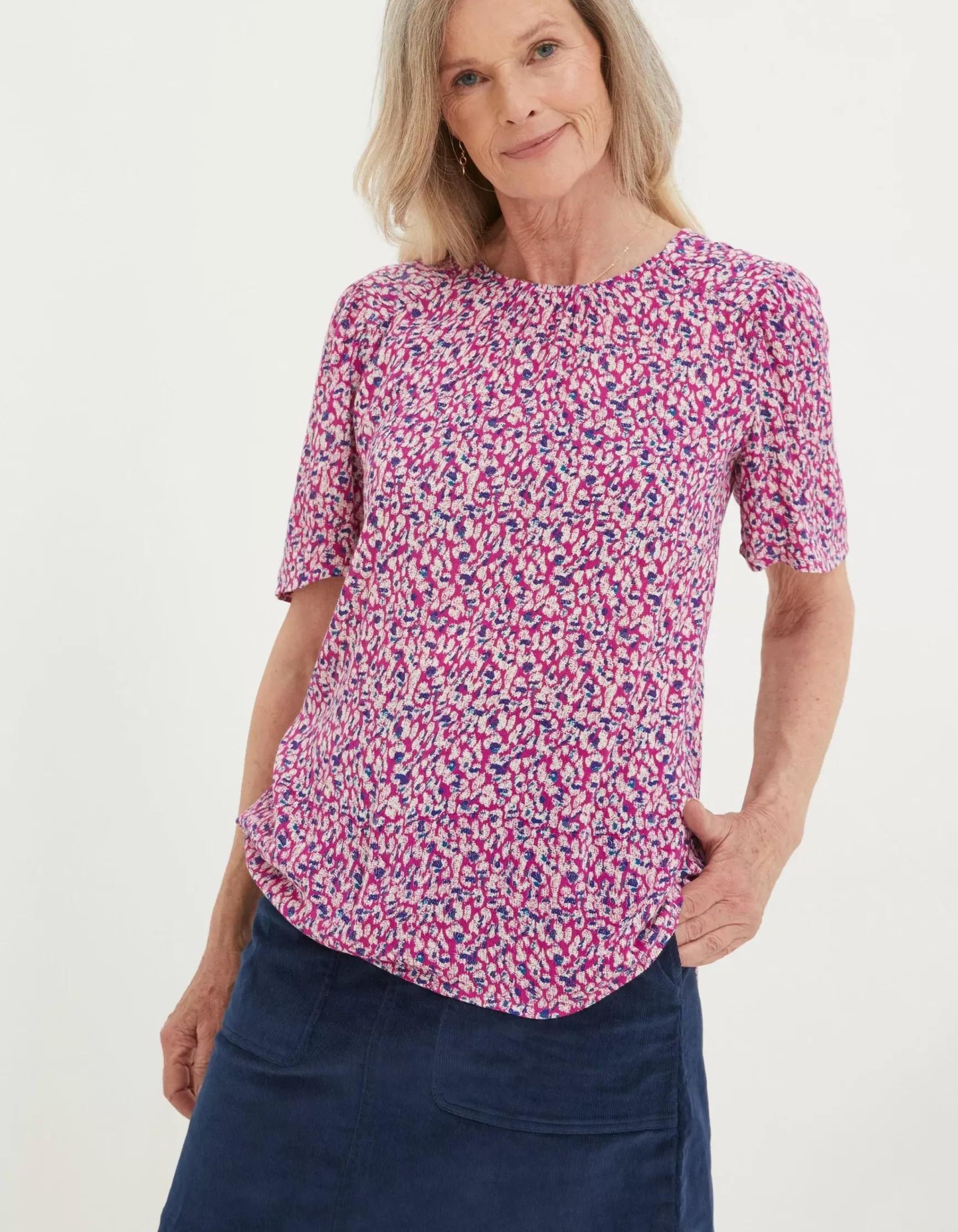 FatFace Lyndy Textured Animal Blouse|Women Shirts & Blouses