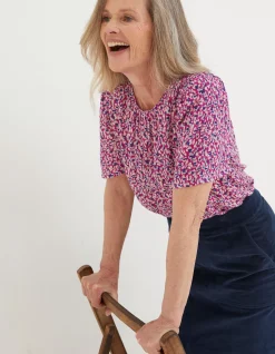 FatFace Lyndy Textured Animal Blouse|Women Shirts & Blouses