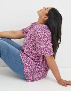 FatFace Lyndy Textured Animal Blouse|Women Shirts & Blouses