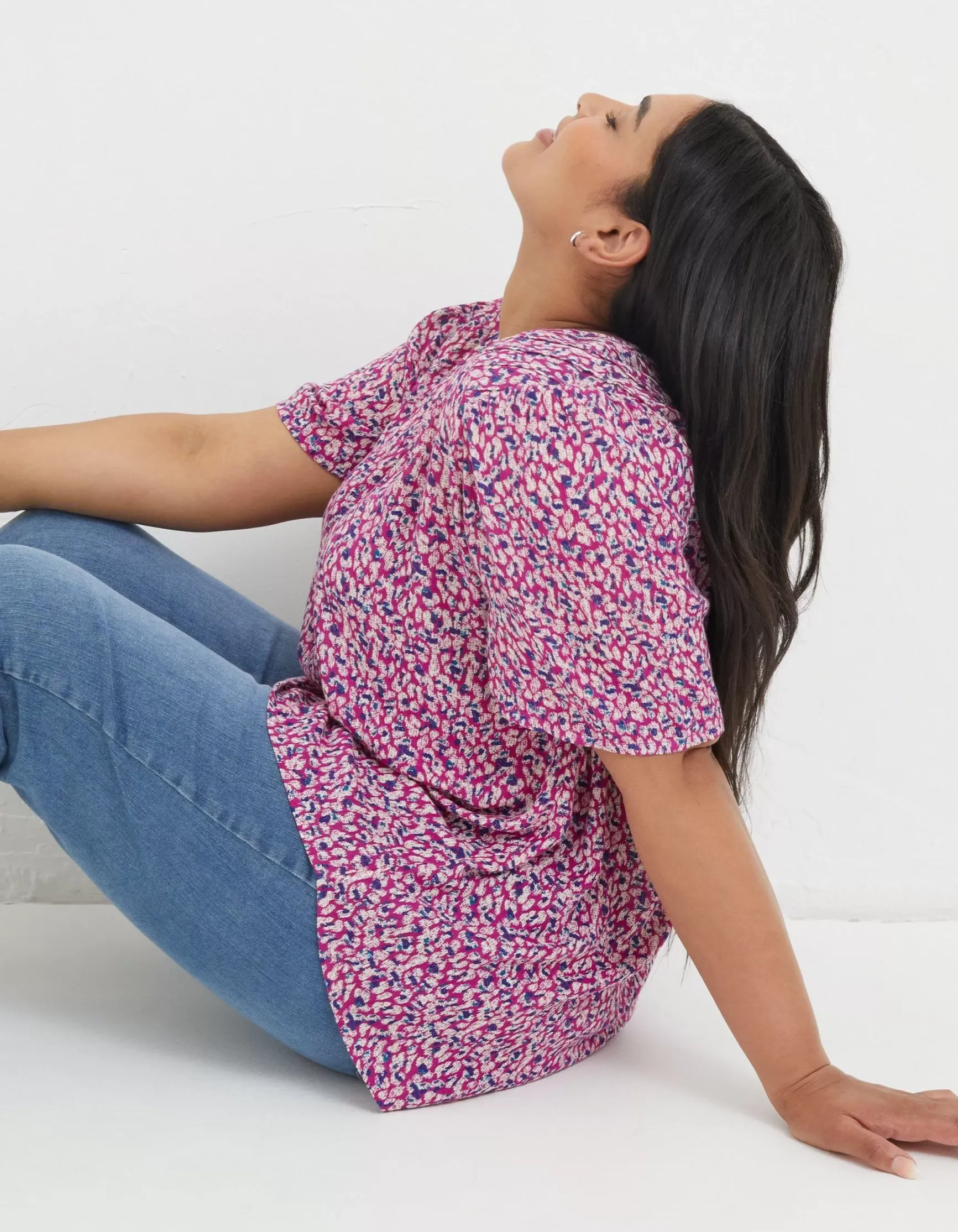 FatFace Lyndy Textured Animal Blouse|Women Shirts & Blouses