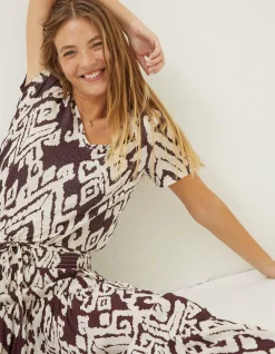 FatFace Maggie Bold Ikat Linen T-Shirt|Women Tops & T-Shirts