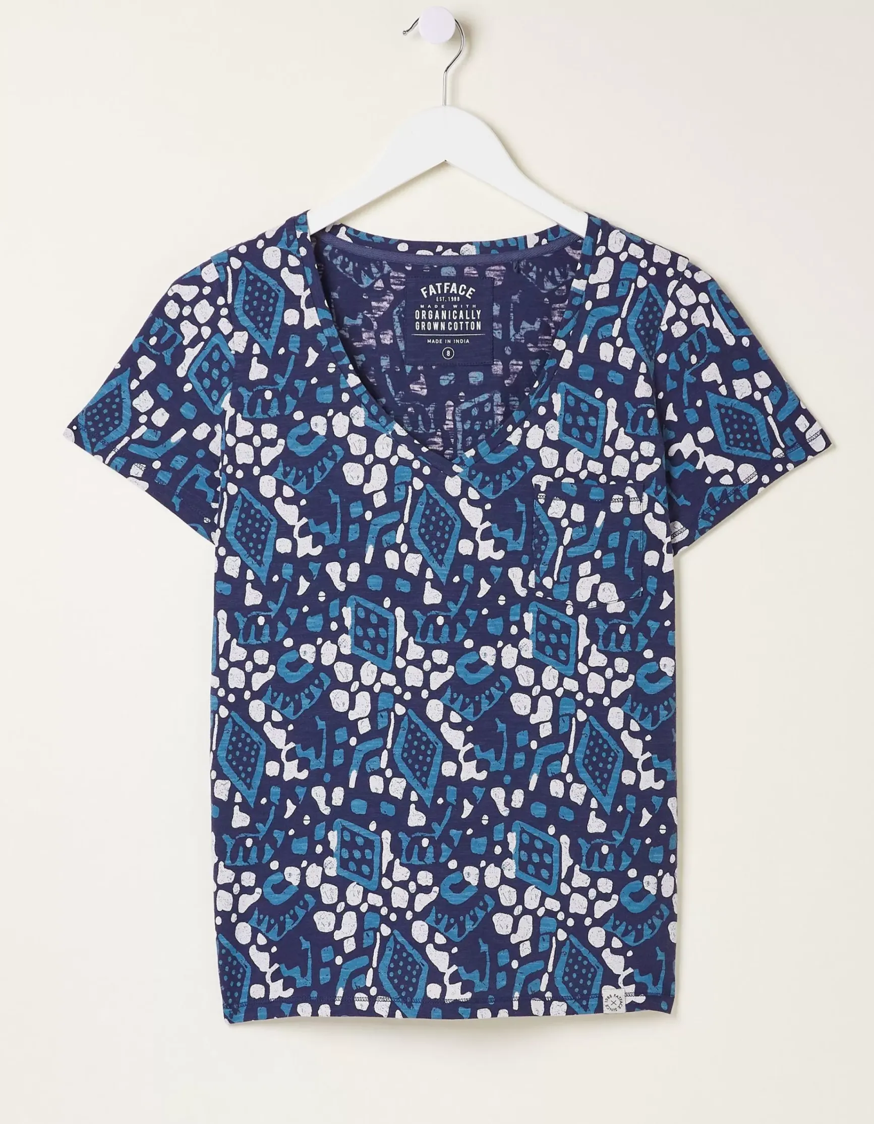 FatFace Maggie Geo Batik T-Shirt|Women Tops & T-Shirts