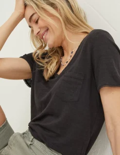 FatFace Maggie Linen T Shirt|Women Tops & T-Shirts