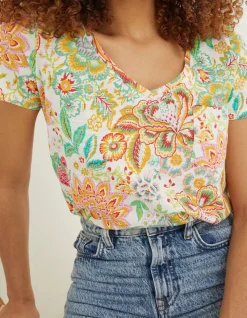 FatFace Maggie Paradise Floral T-Shirt|Women Tops & T-Shirts