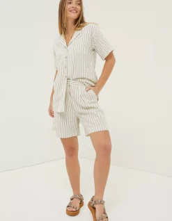FatFace Mali Linen Blend Stripe Shirt|Women Shirts & Blouses