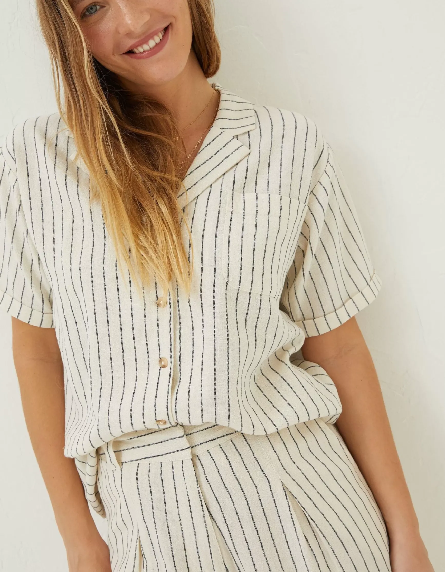 FatFace Mali Linen Blend Stripe Shirt|Women Shirts & Blouses