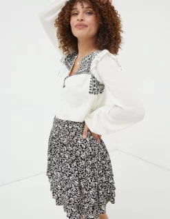 FatFace Martha Embroidered Top|Women Tops & T-Shirts