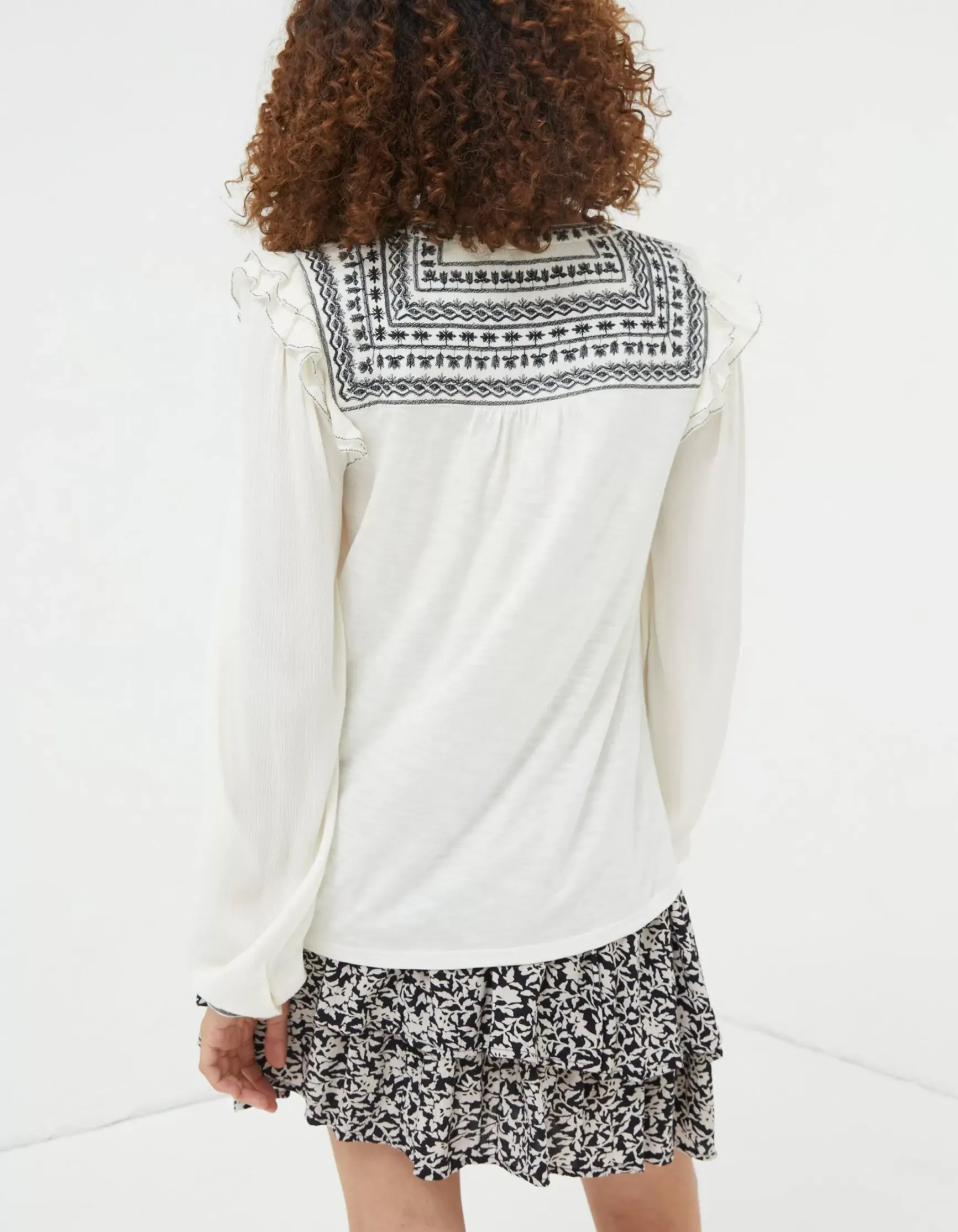 FatFace Martha Embroidered Top|Women Tops & T-Shirts