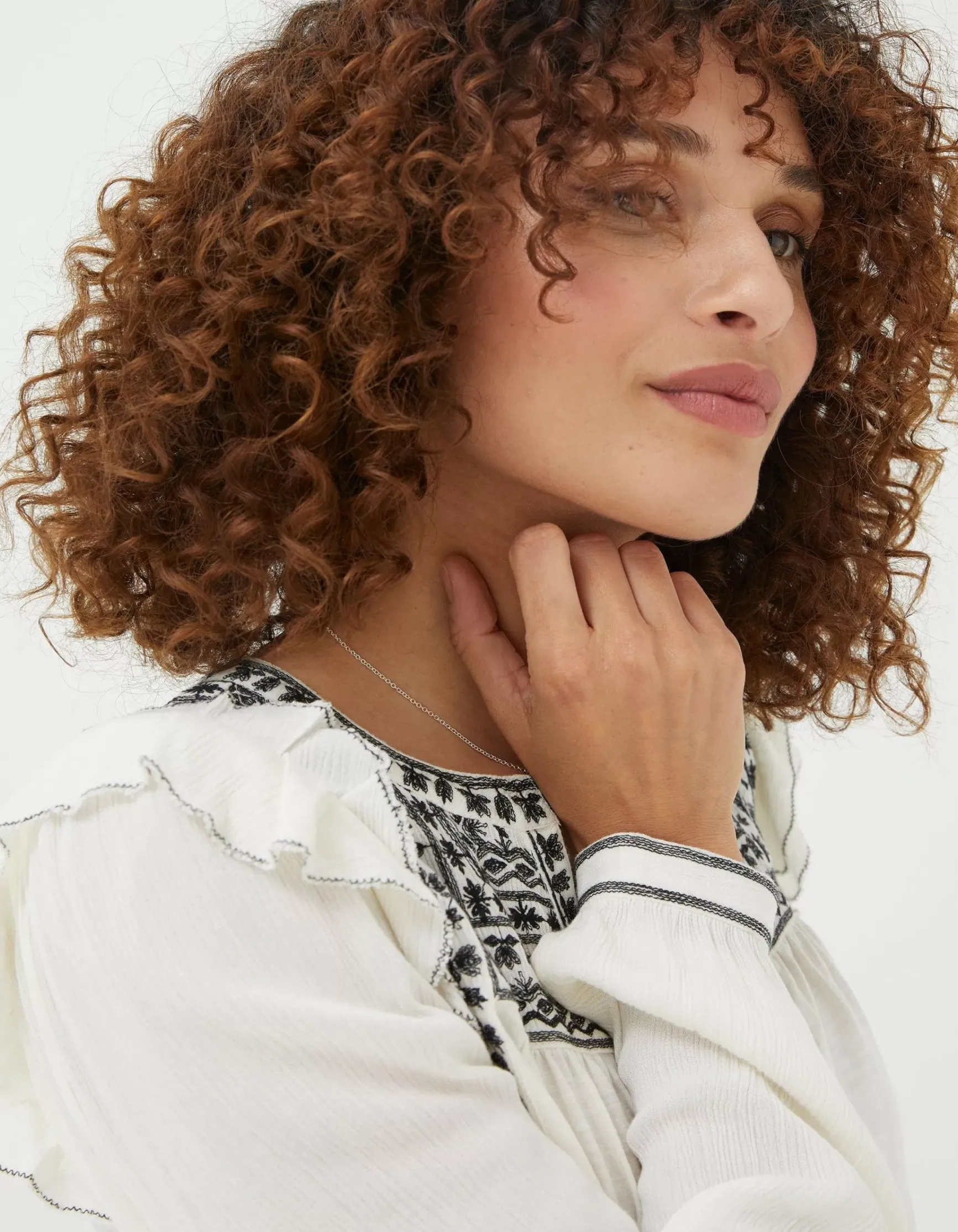 FatFace Martha Embroidered Top|Women Tops & T-Shirts