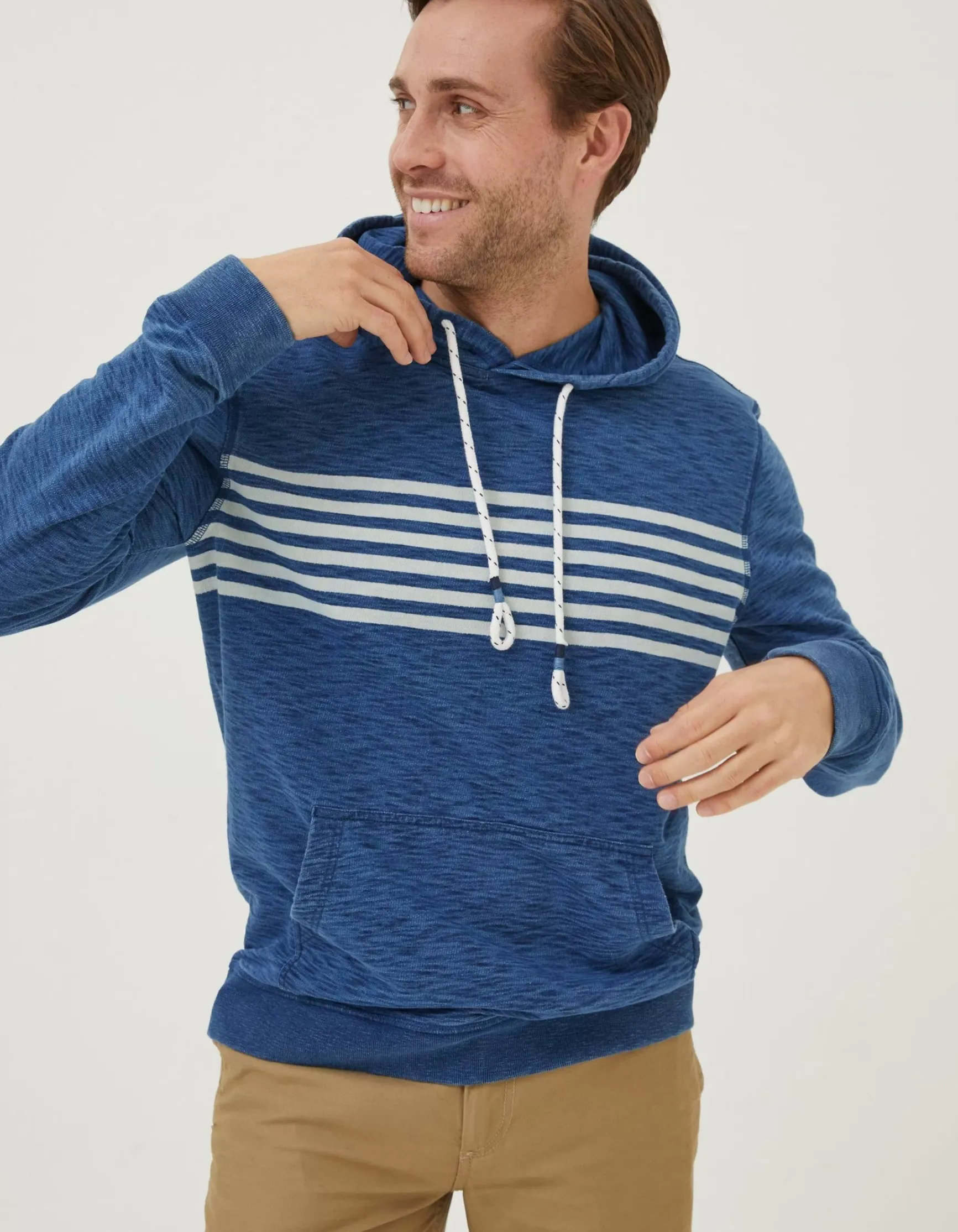 FatFace Mcs Indigo Stripe Hoodie|Men Sweatshirts & Hoodies