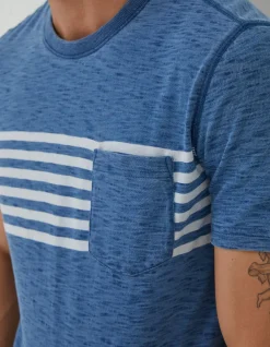 FatFace Mcs Indigo Stripe T-Shirt|Men T-Shirts