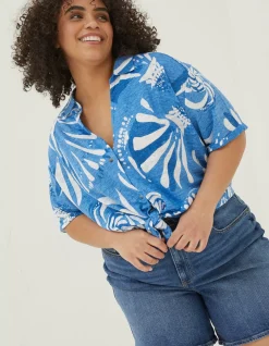 FatFace Mcs Linen Shirt|Women Tops & T-Shirts