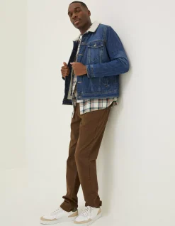 FatFace Mid Wash Borg Jacket|Men Coats & Jackets