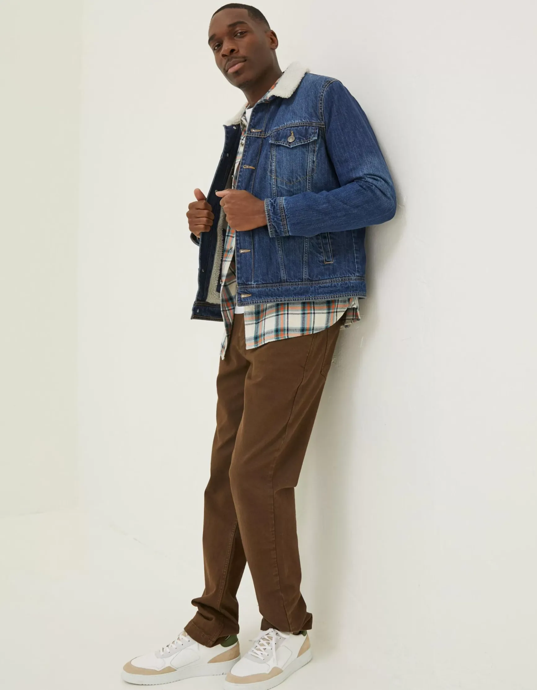 FatFace Mid Wash Borg Jacket|Men Coats & Jackets