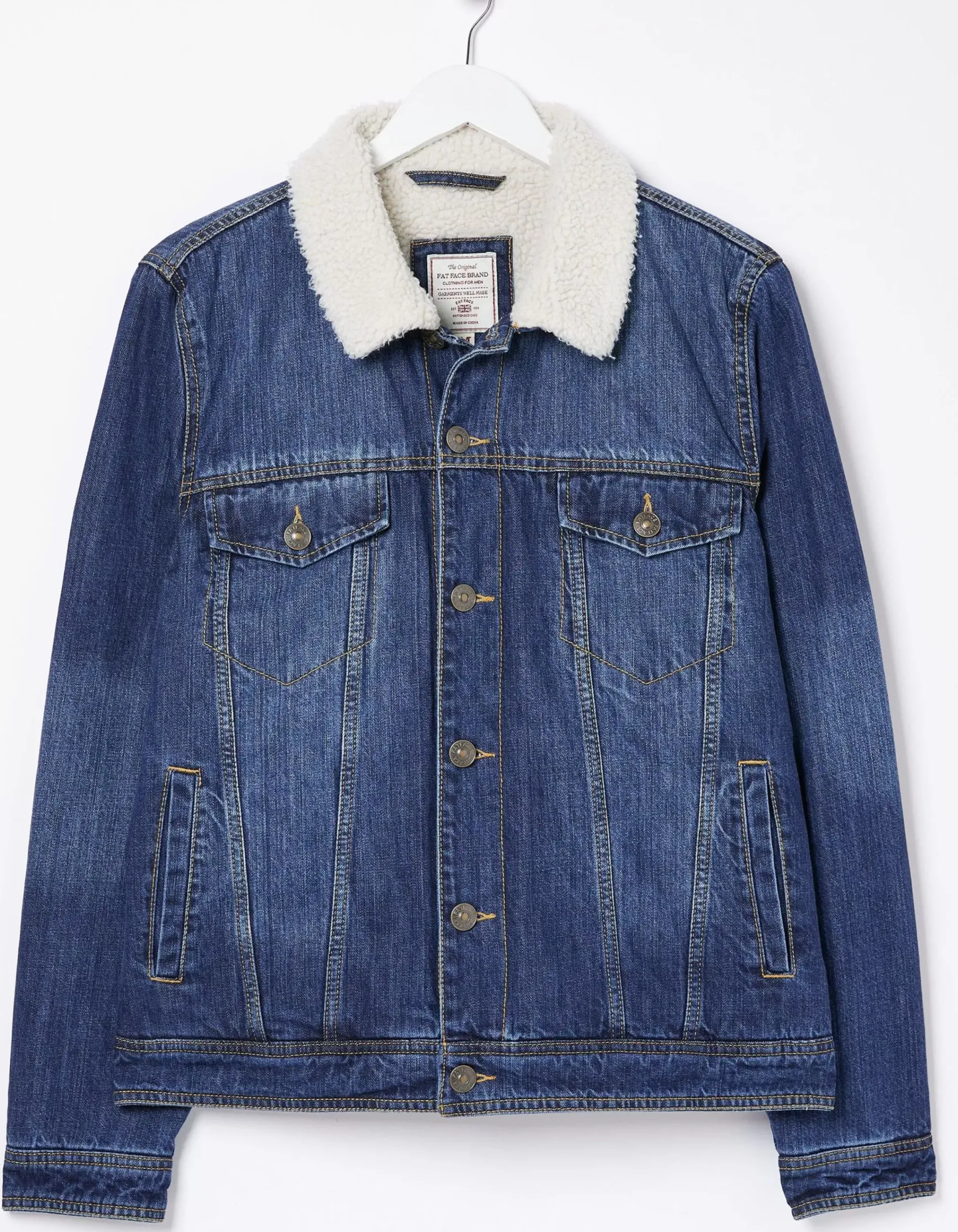 FatFace Mid Wash Borg Jacket|Men Coats & Jackets