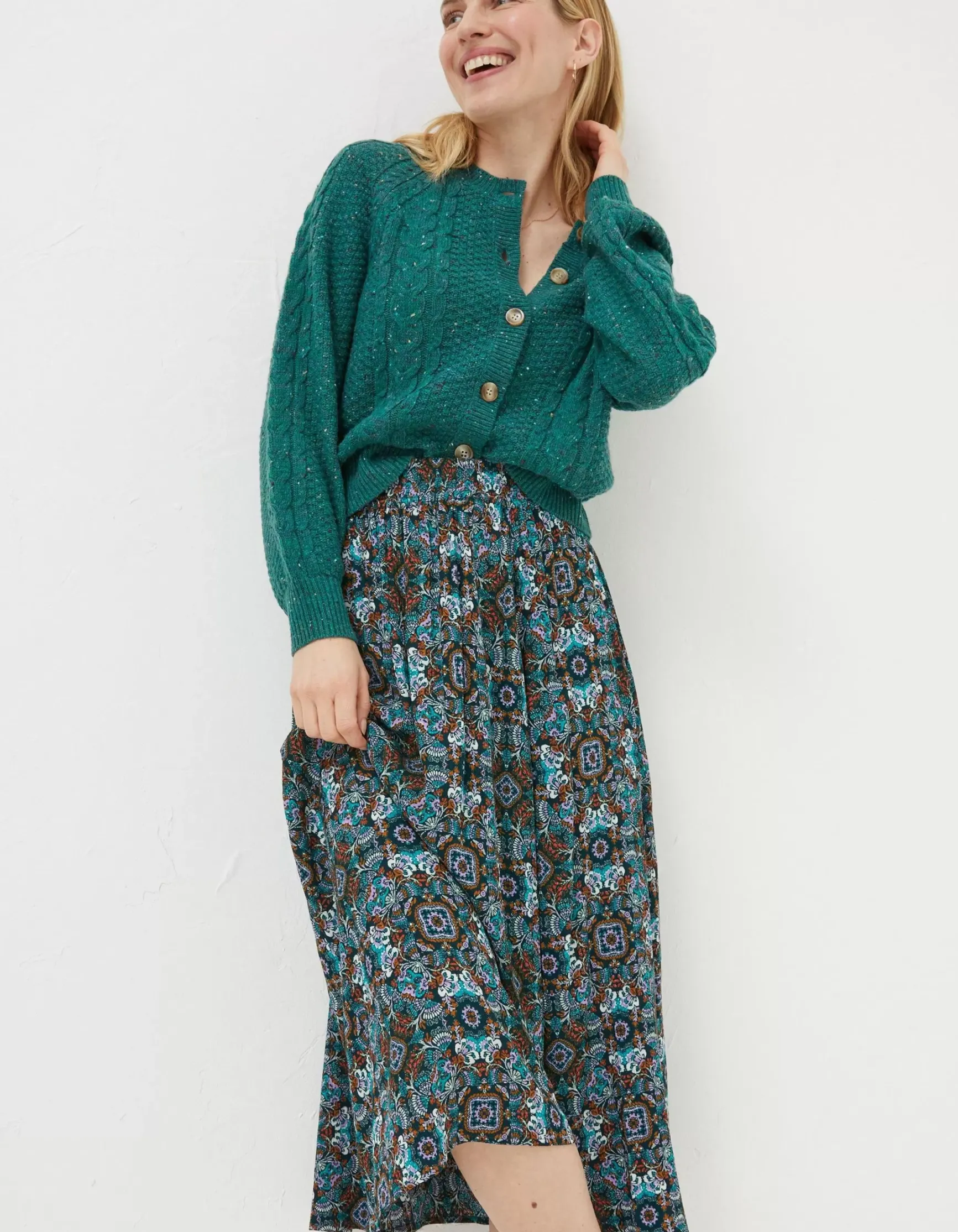 FatFace Millie Mirrored Midi Skirt|Women Skirts