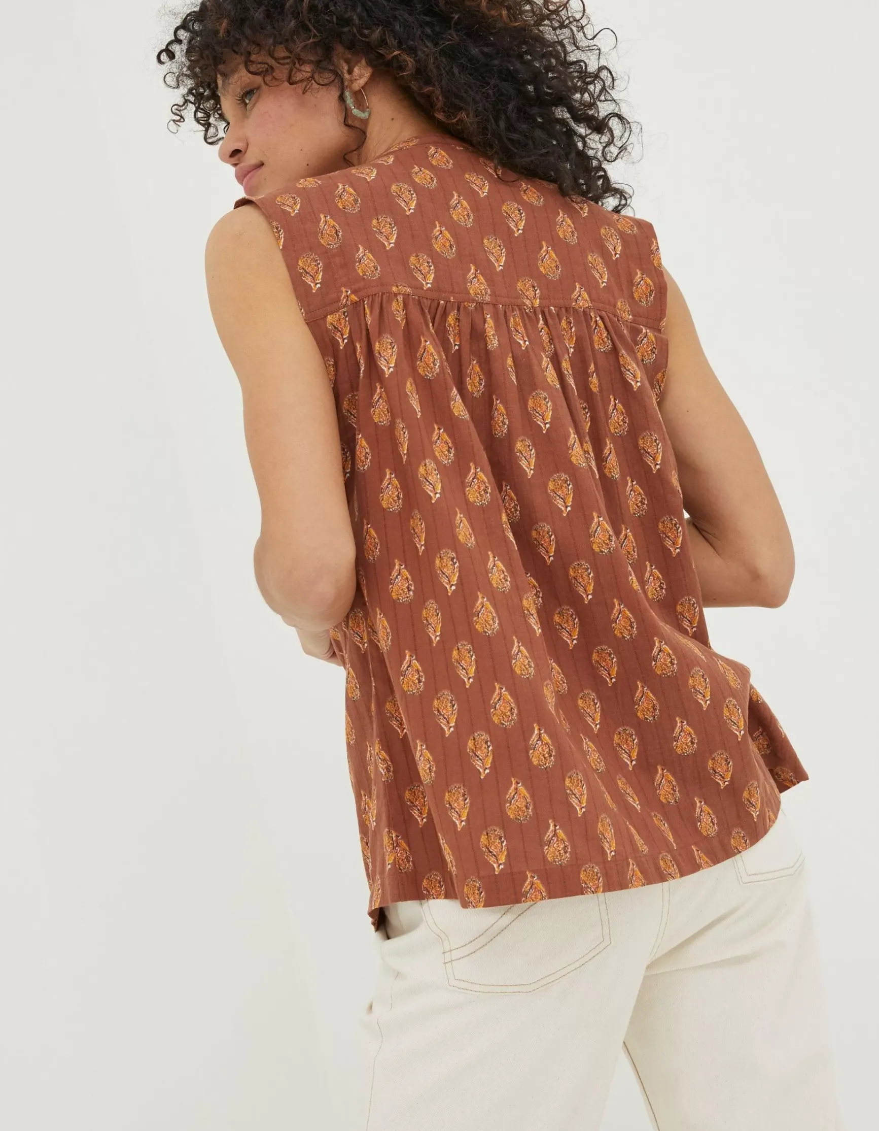 FatFace Morgan Woodblock Cami Top|Women Shirts & Blouses