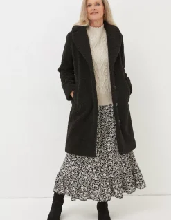 FatFace Mylah Teddy Longline Coat|Women Coats & Jackets