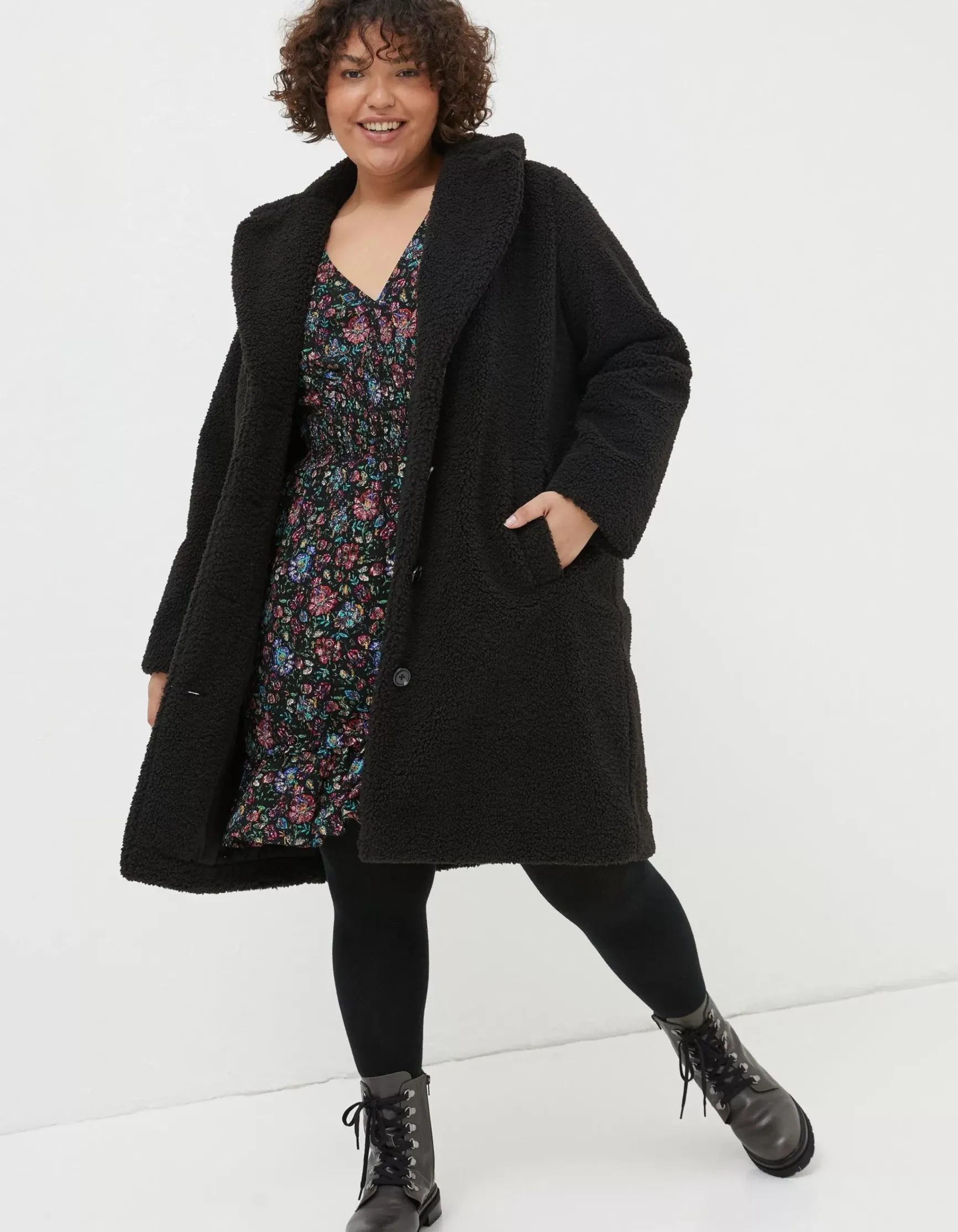FatFace Mylah Teddy Longline Coat|Women Coats & Jackets