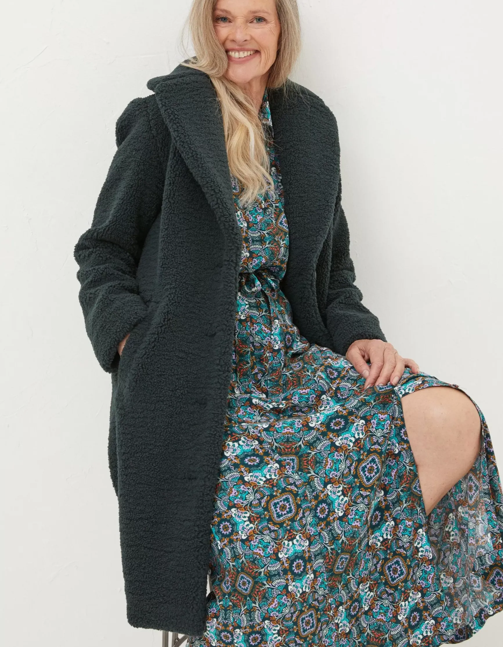 FatFace Mylah Teddy Longline Coat|Women Coats & Jackets