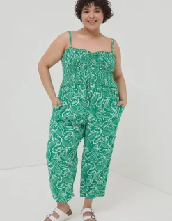 FatFace Natalie Tropical Leaf Jumpsuit|Women Jumpsuits & Playsuits