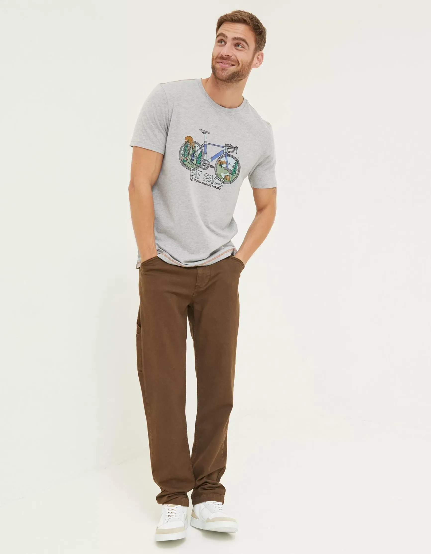 FatFace National Forest Painted Bike T-Shirt|Men T-Shirts