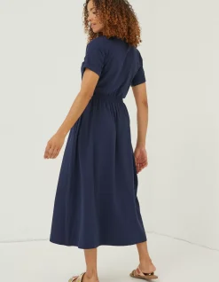 FatFace Navi Jersey Midi Dress|Women Dresses