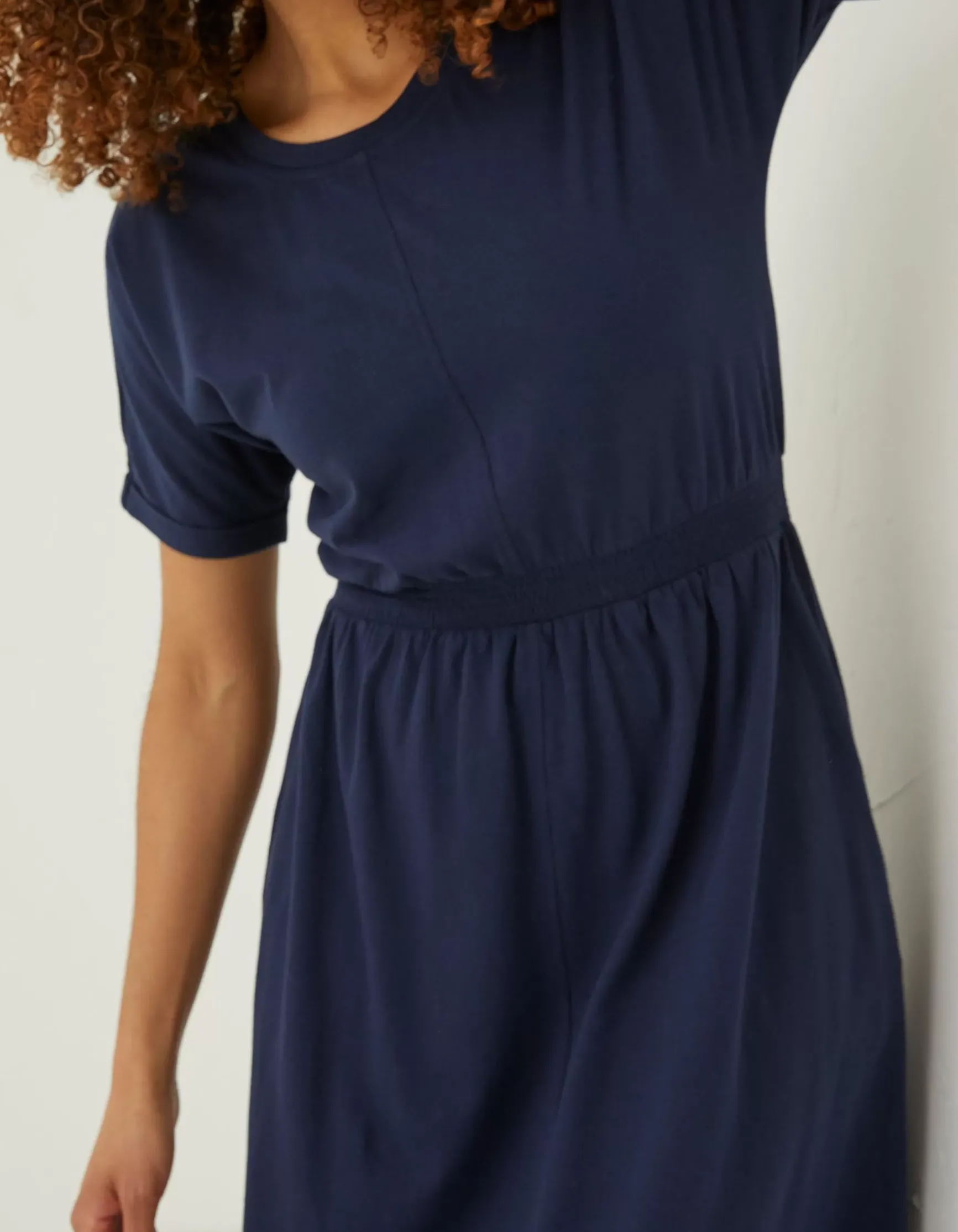 FatFace Navi Jersey Midi Dress|Women Dresses